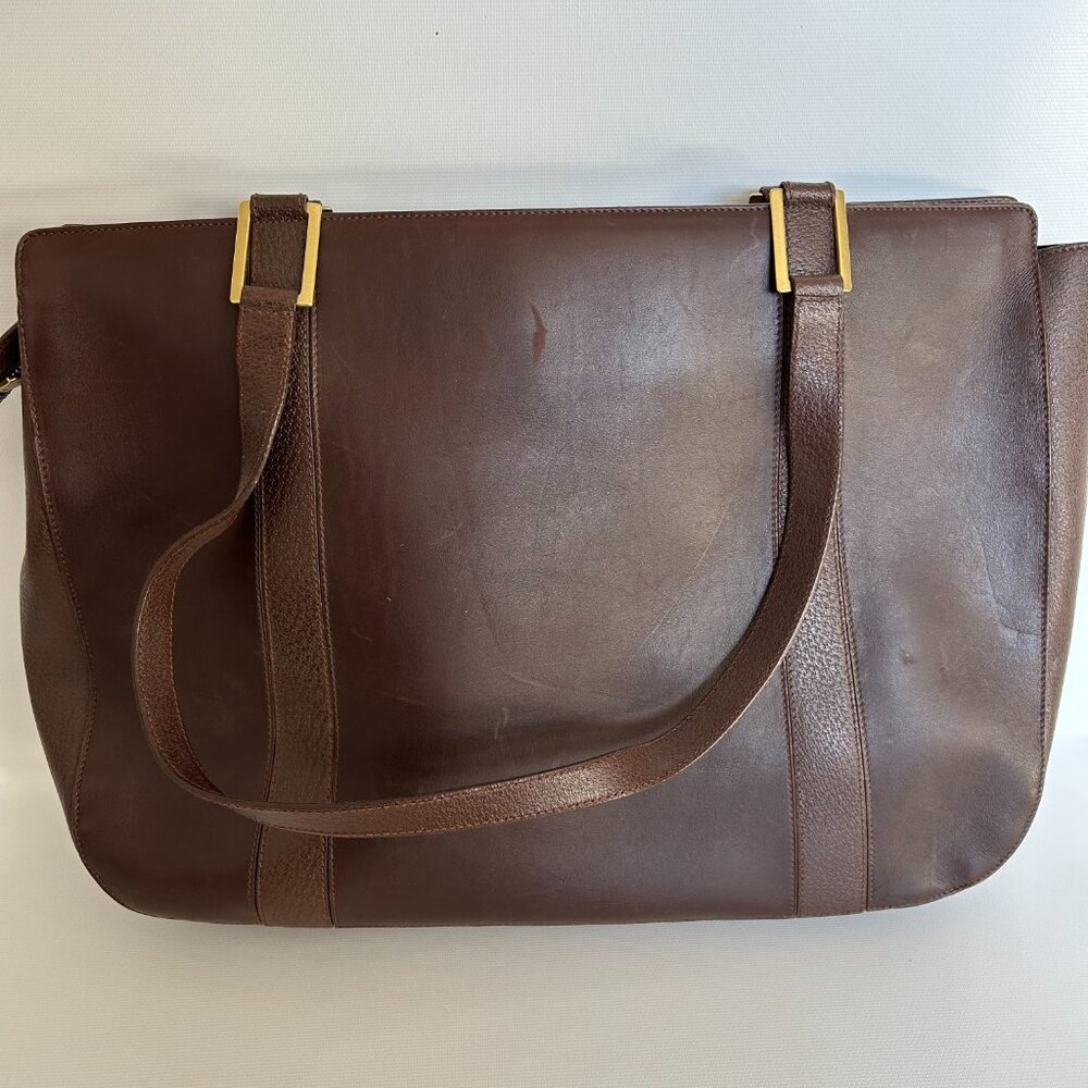 Vintage 90s Coach Mahogany Bridle Tote #6709 / Made In Italy - Picture 4 of 7